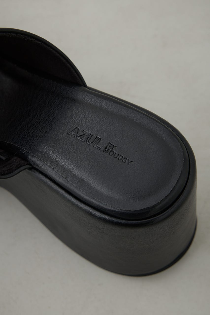 プラットフォームミュールサンダル BLK S