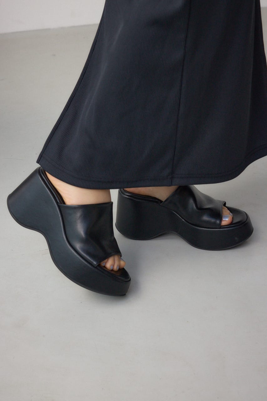 プラットフォームミュールサンダル BLK S