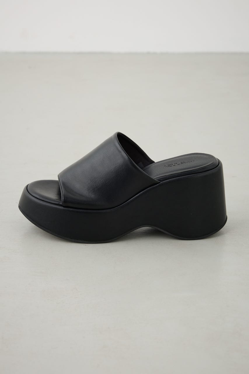 プラットフォームミュールサンダル BLK S
