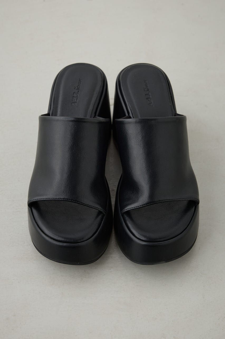 プラットフォームミュールサンダル BLK S