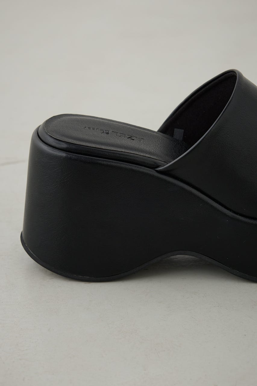 プラットフォームミュールサンダル BLK S