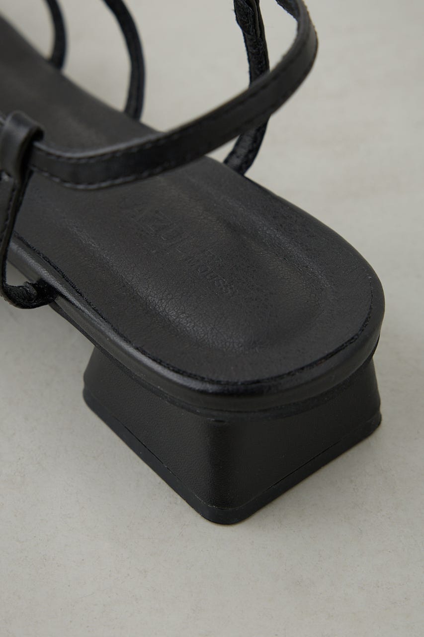 リボンポインテッドサンダル BLK M