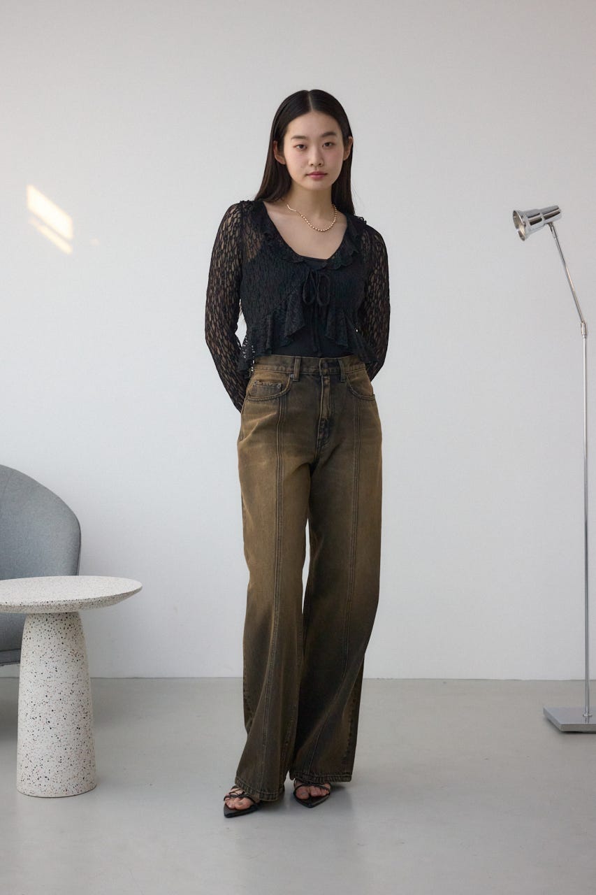 リボンポインテッドサンダル BLK M