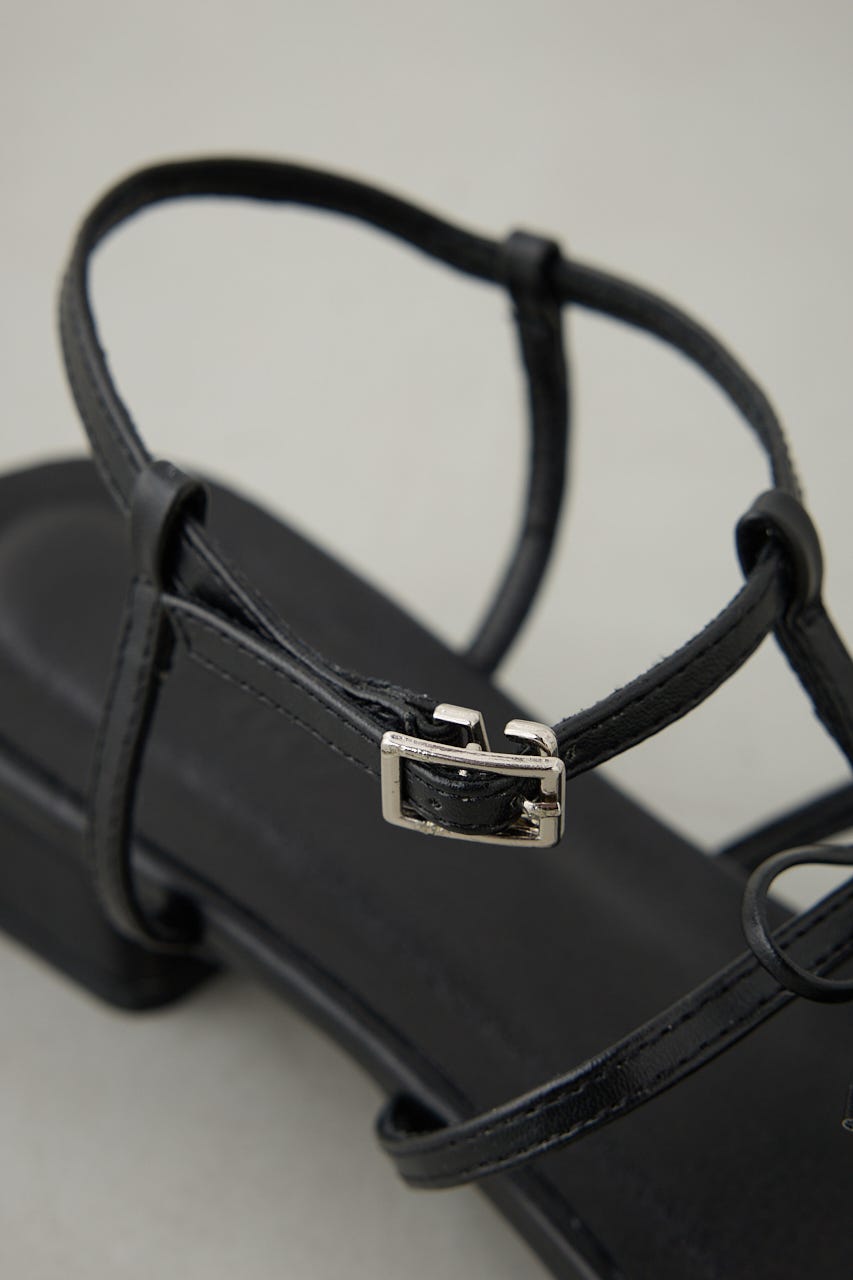 リボンポインテッドサンダル BLK M
