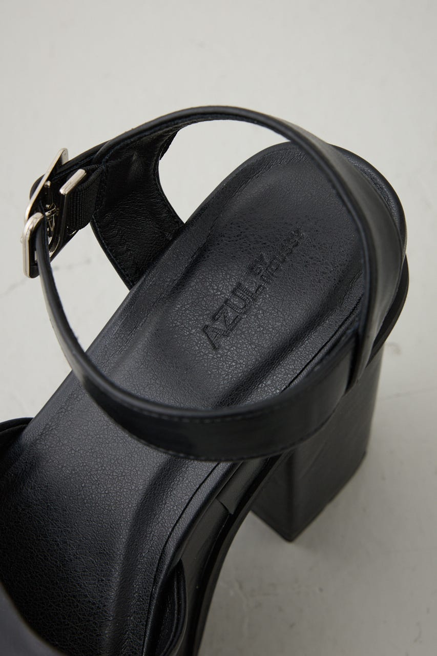 AZUL by moussy ブラックサンダル S AZUL BY MOUSSY | スクエアカットプラットフォームサンダル