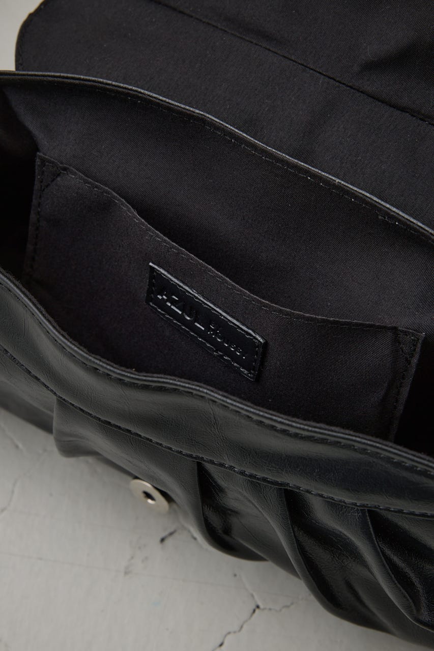 スタッズフラップギャザーバッグ BLK FREE