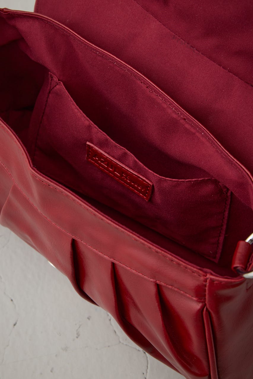 スタッズフラップギャザーバッグ RED FREE