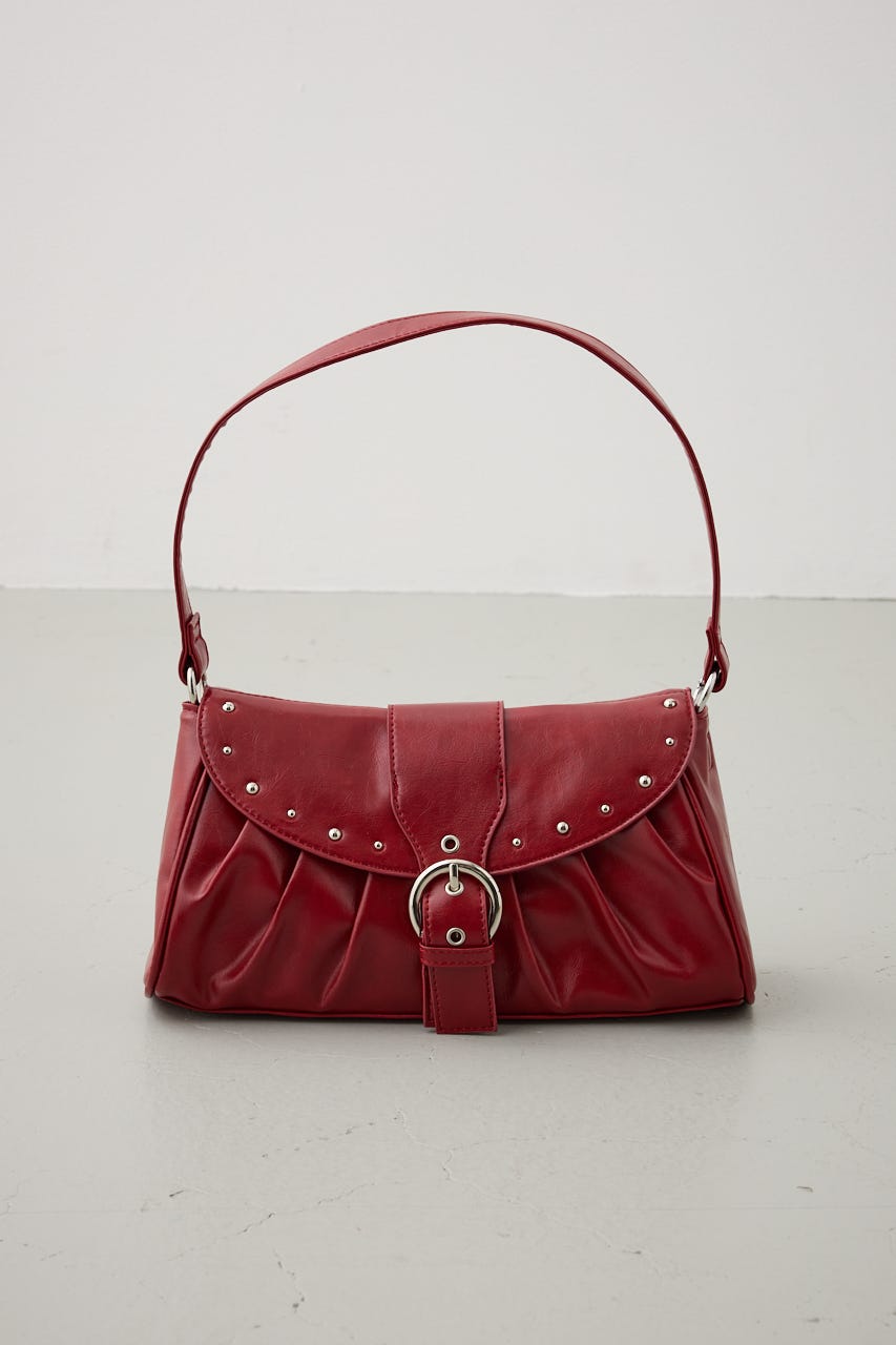 スタッズフラップギャザーバッグ RED FREE