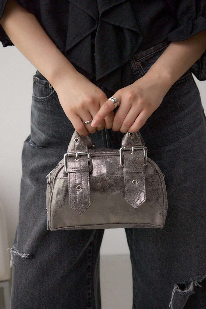 バックルベルトハンドルバッグ D/SLV FREE