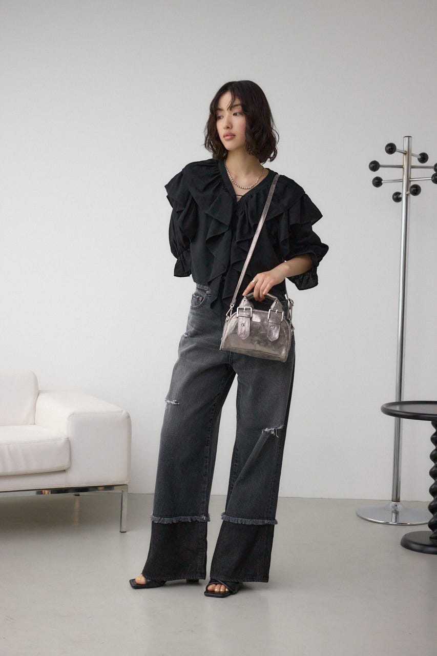 バックルベルトハンドルバッグ D/SLV FREE