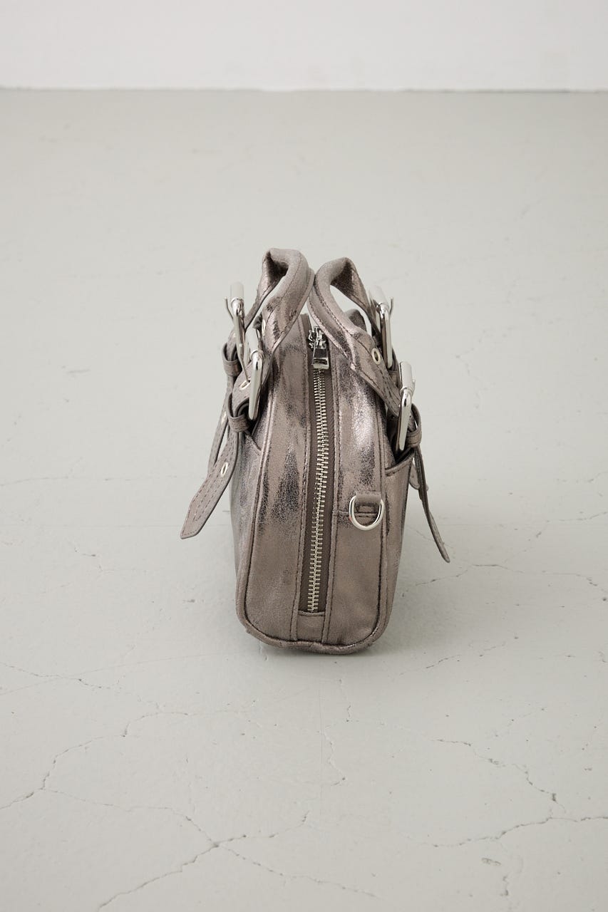 バックルベルトハンドルバッグ D/SLV FREE