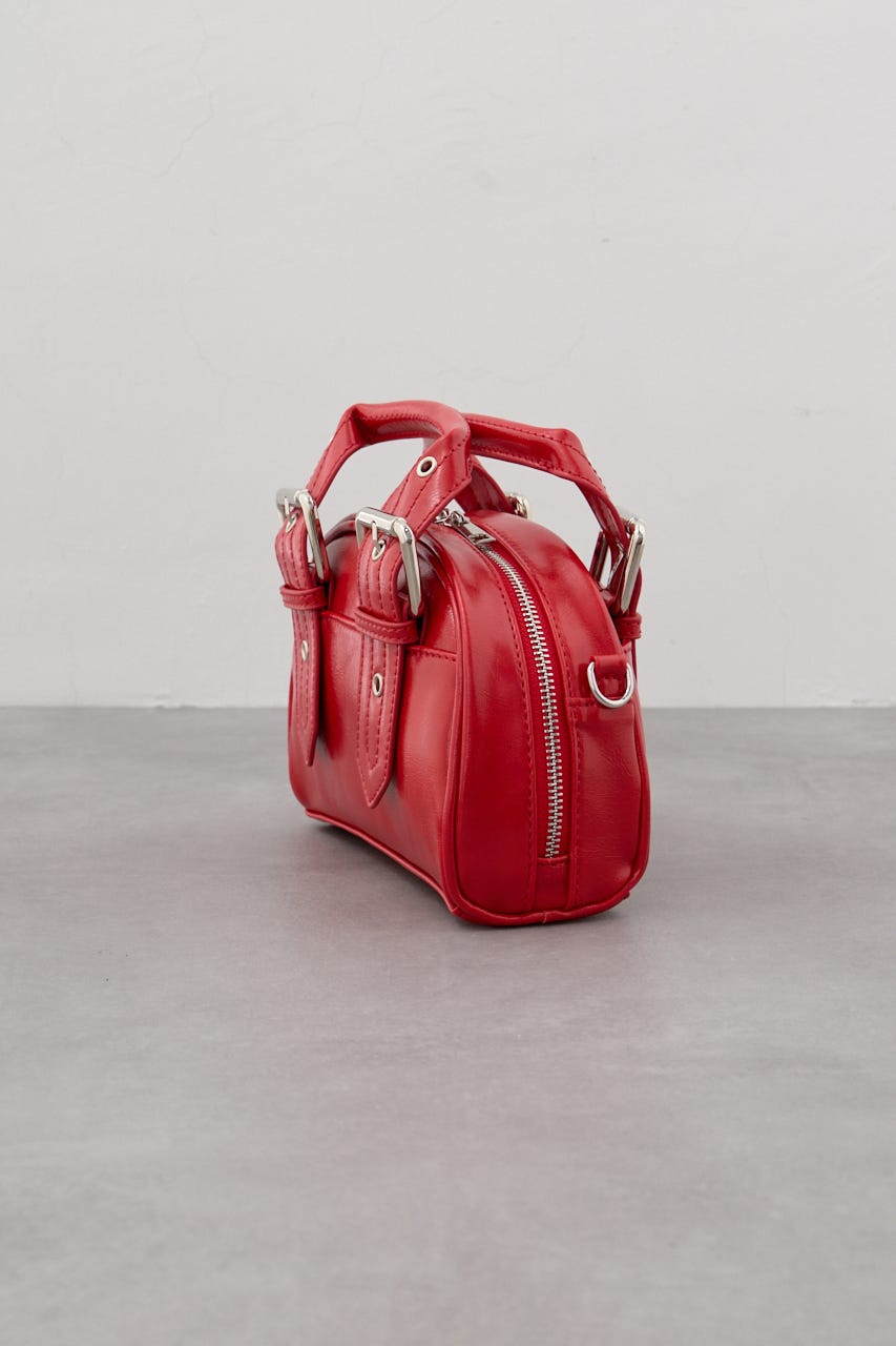 バックルベルトハンドルバッグ RED FREE