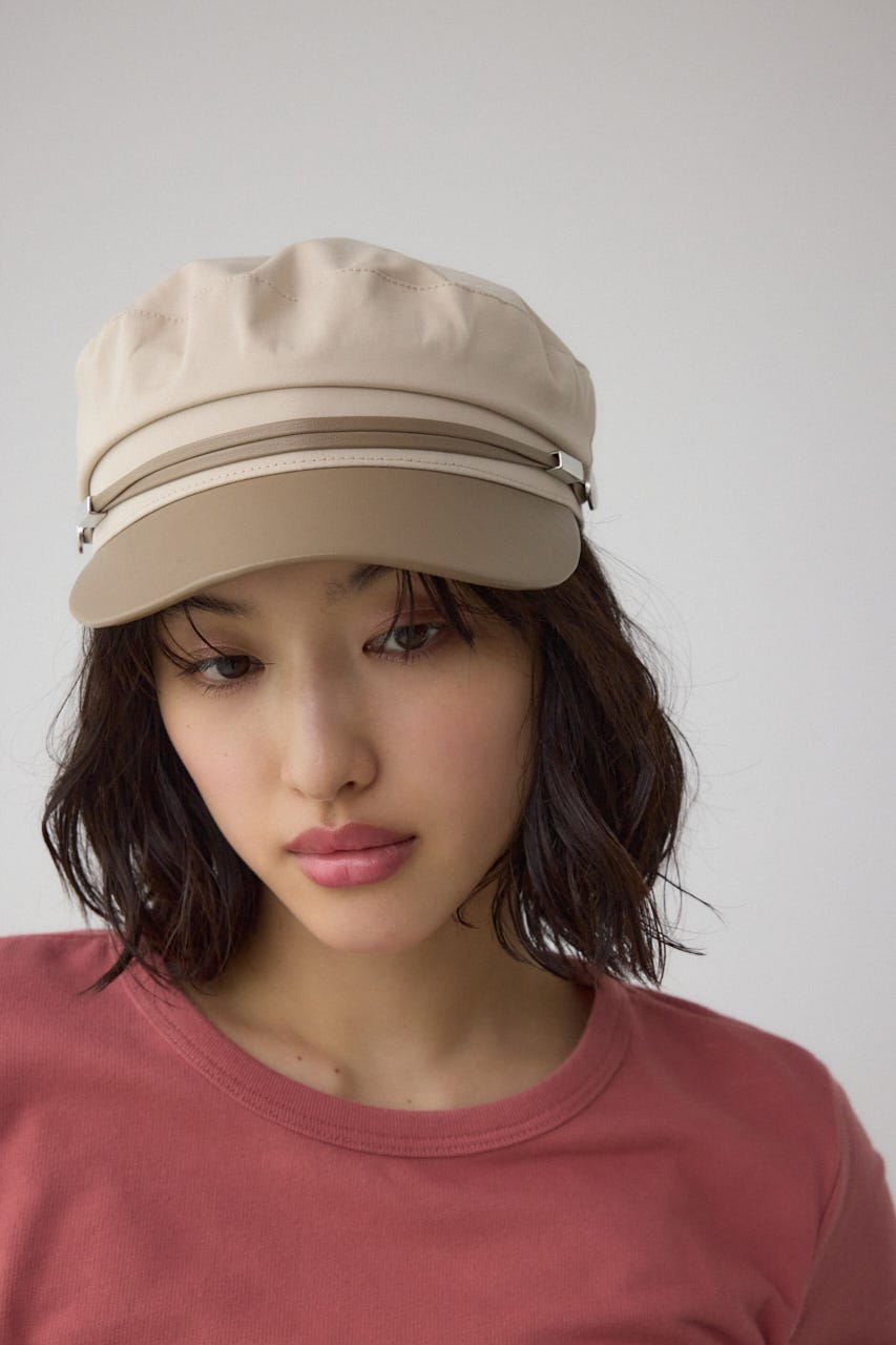 フェイクレザーナローロープツイルキャスケット BEG FREE