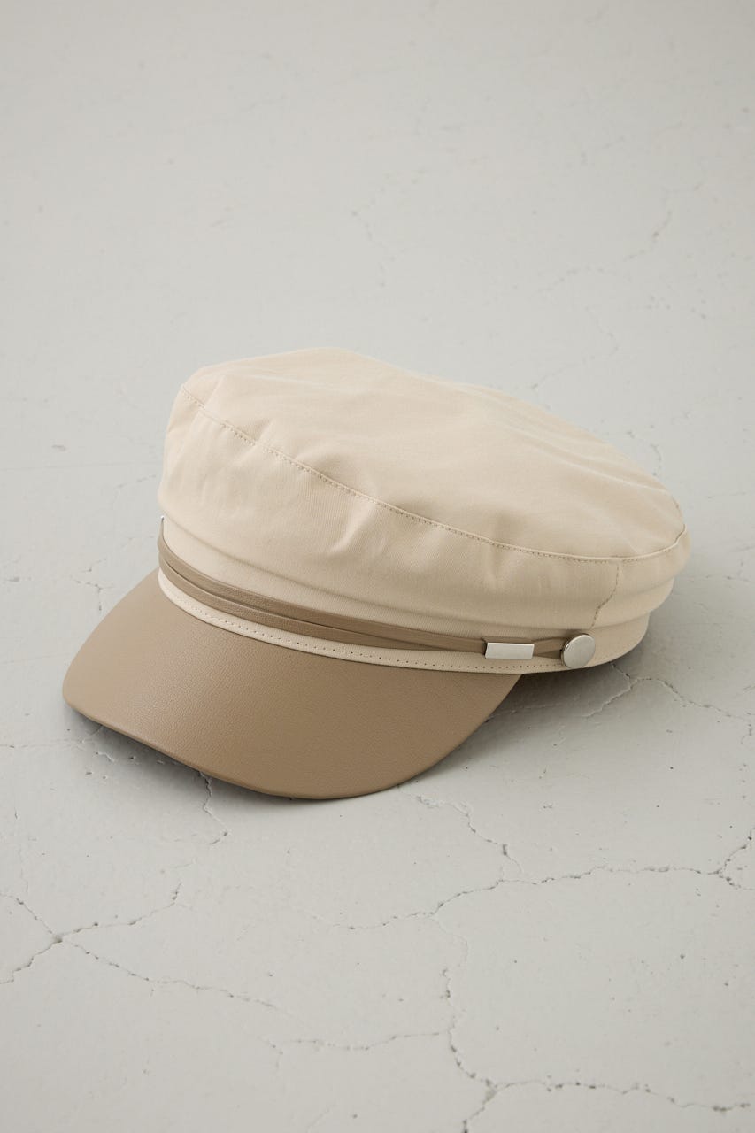 フェイクレザーナローロープツイルキャスケット BEG FREE