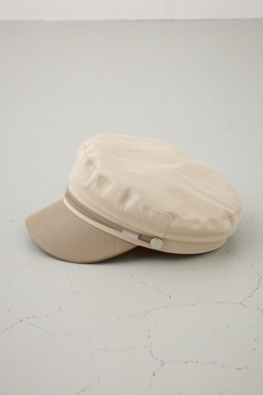 フェイクレザーナローロープツイルキャスケット BEG FREE