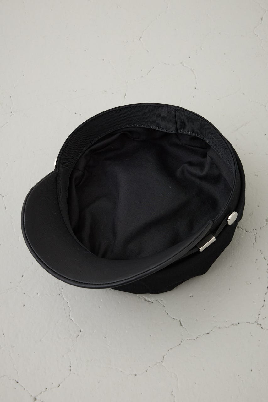 フェイクレザーナローロープツイルキャスケット BLK FREE