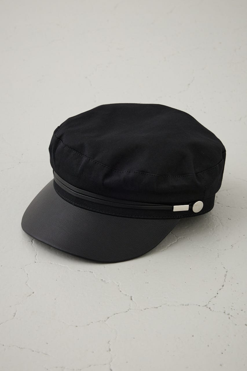 フェイクレザーナローロープツイルキャスケット BLK FREE