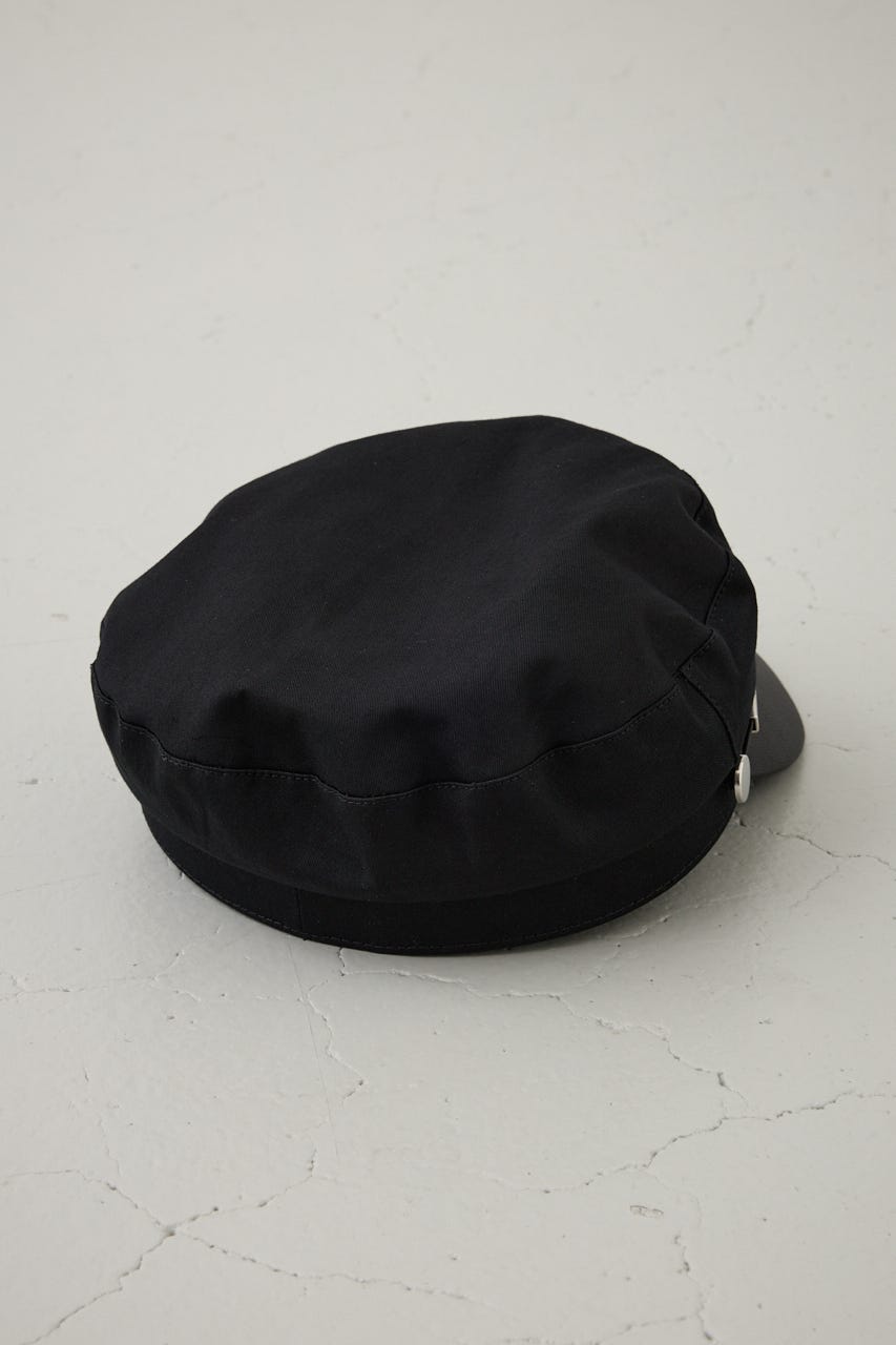 フェイクレザーナローロープツイルキャスケット BLK FREE