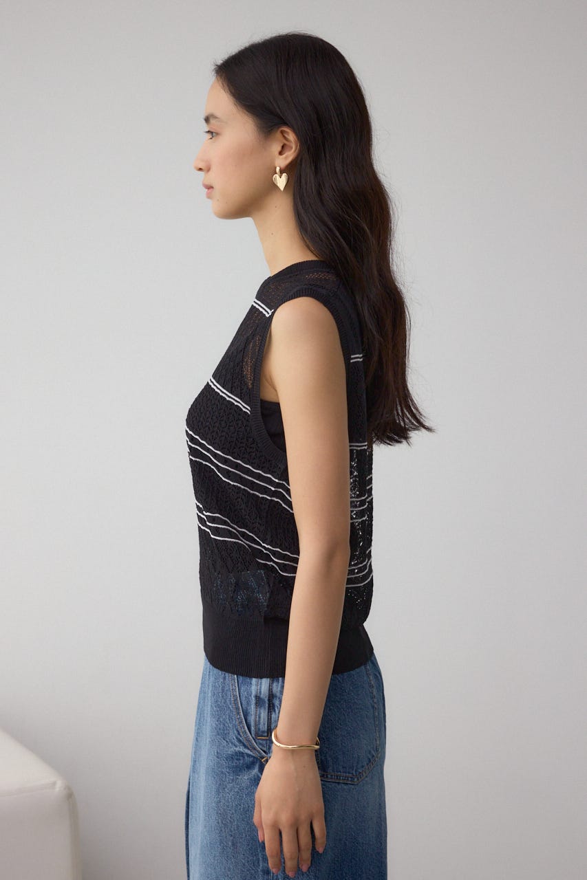 AZUL BY MOUSSY | シアークロシェニットタンクトップ (タンク