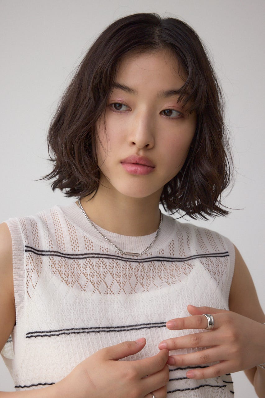AZUL BY MOUSSY | シアークロシェニットタンクトップ (タンク