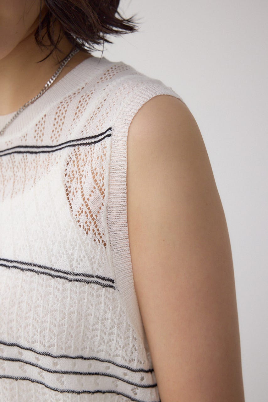 AZUL BY MOUSSY | シアークロシェニットタンクトップ (タンク