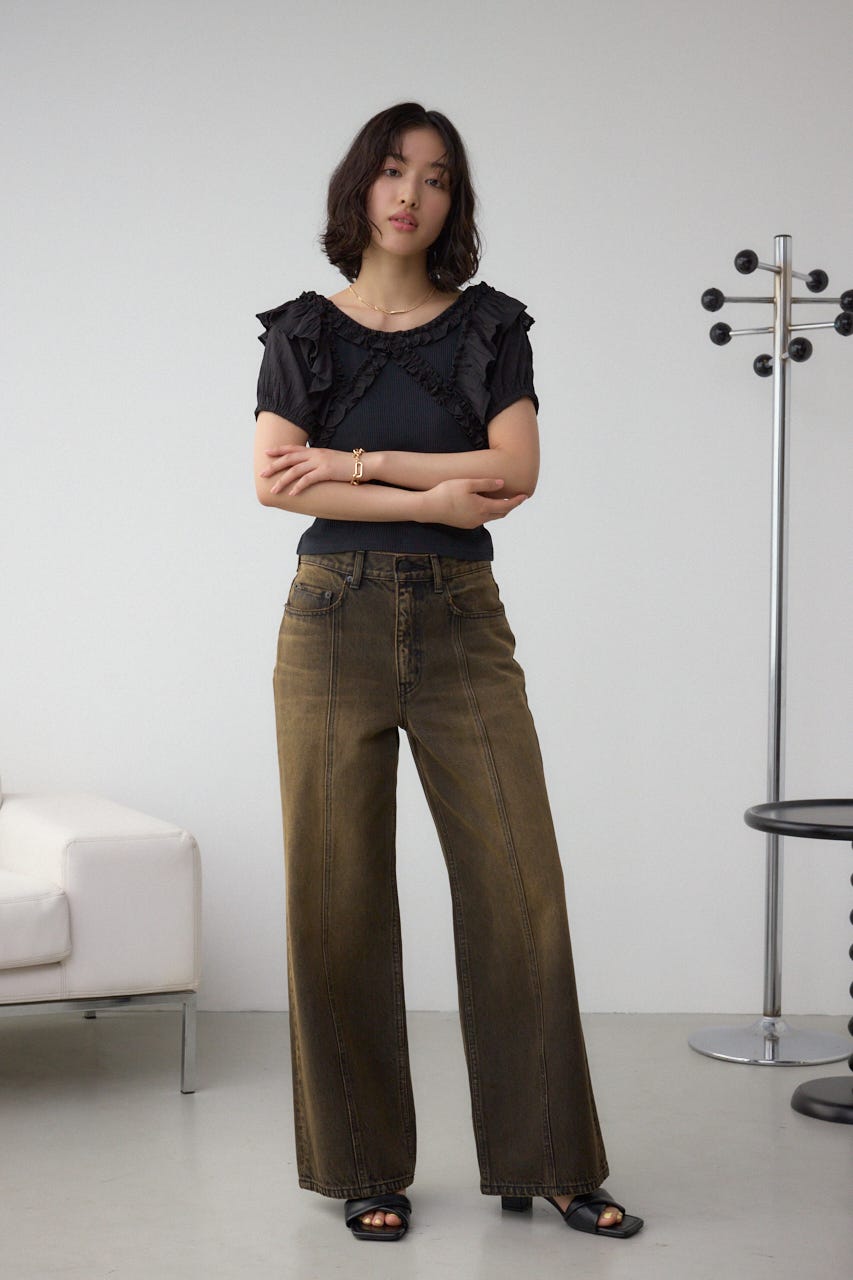 コンビネーション2WAYフリルトップス BLK FREE