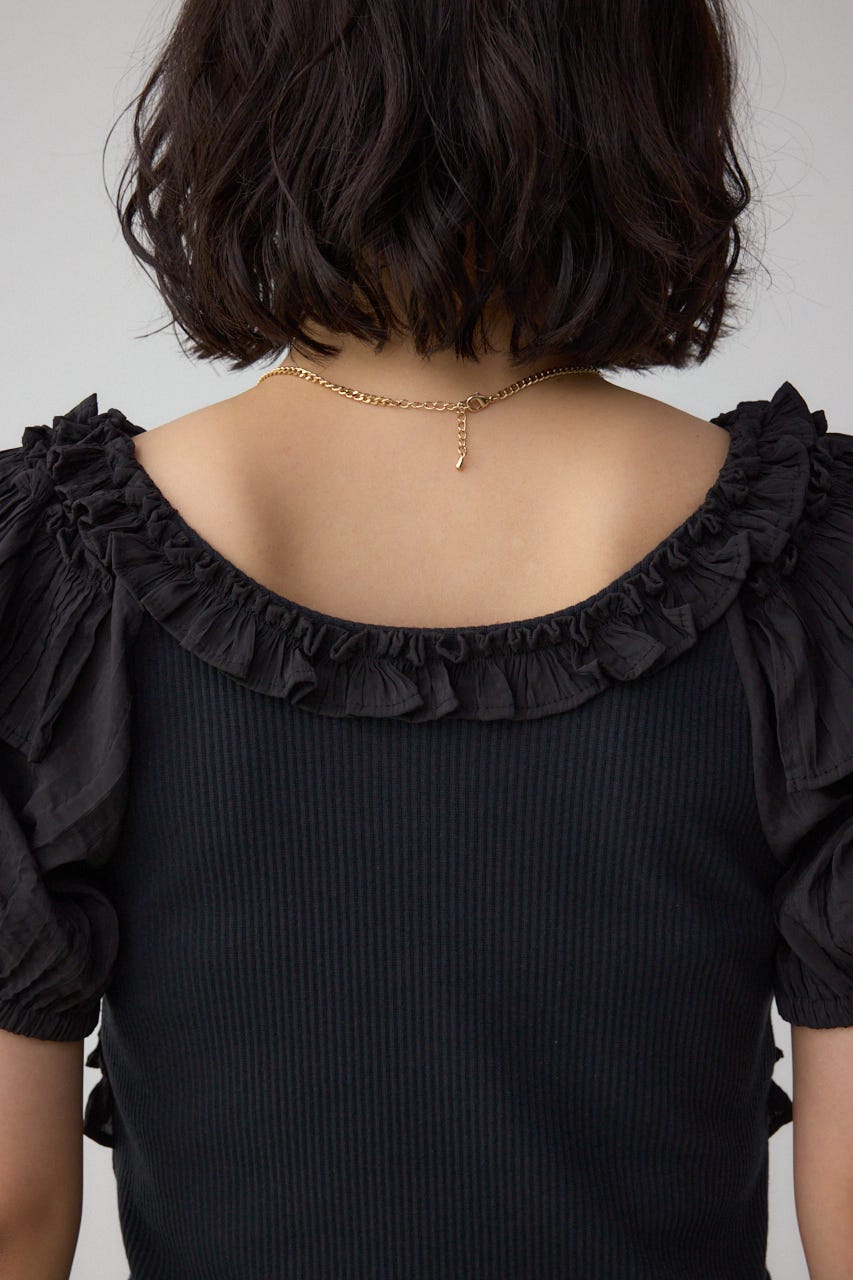 コンビネーション2WAYフリルトップス BLK FREE