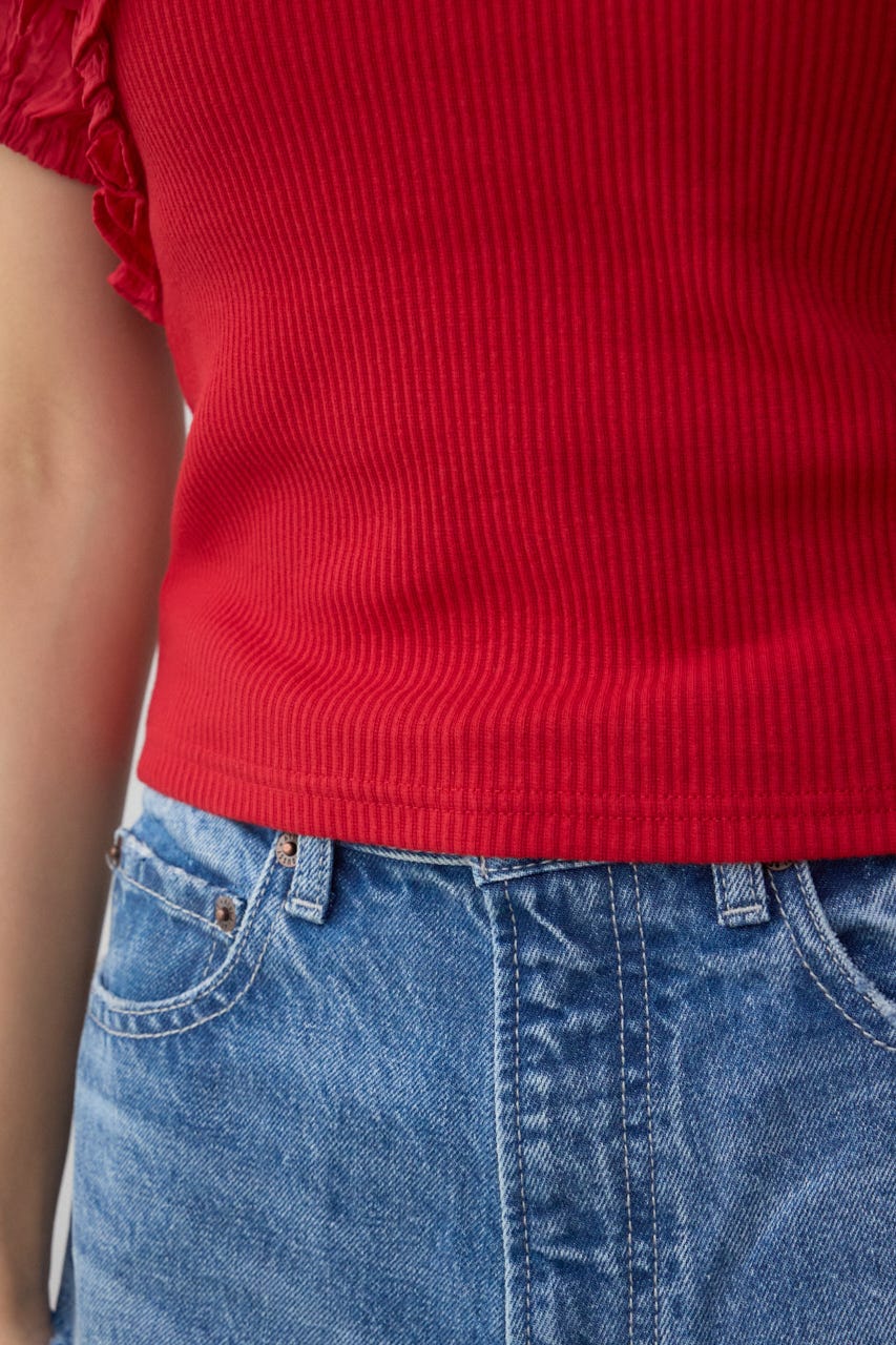 コンビネーション2WAYフリルトップス RED FREE