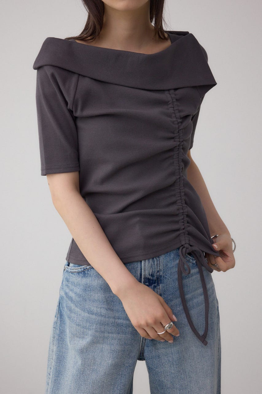 専用　80 リスちゃんカットソー AZUL BY MOUSSY | スクエアネックドロストカットトップス (T
