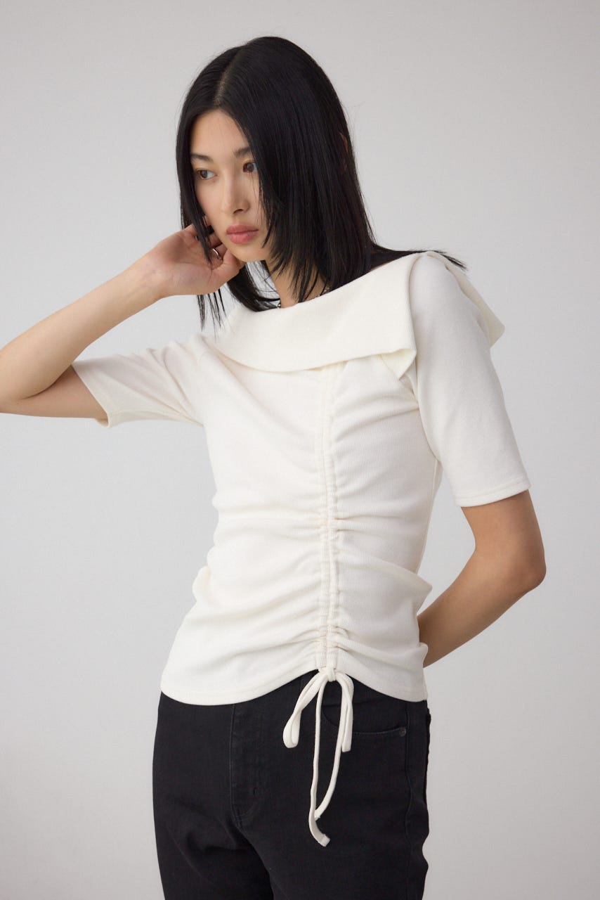 スクエアネックドロストカットトップス IVOY FREE