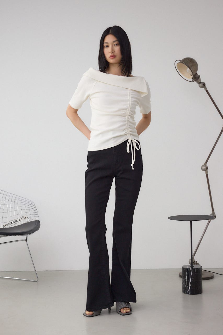 スクエアネックドロストカットトップス IVOY FREE