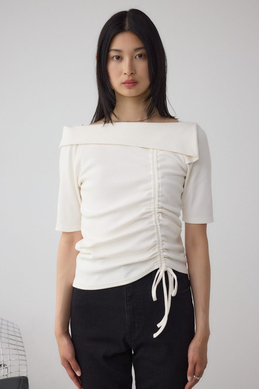 スクエアネックドロストカットトップス IVOY FREE
