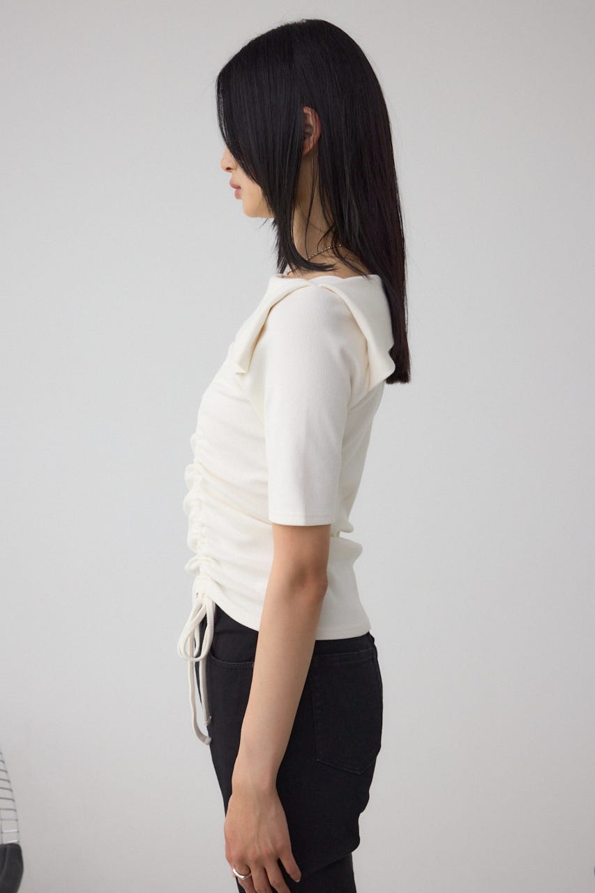 スクエアネックドロストカットトップス IVOY FREE