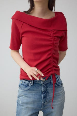 スクエアネックドロストカットトップス