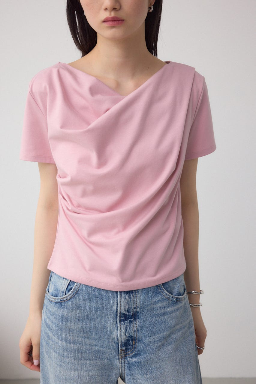 MNML ダブルレイヤーACID ウォッシュ Tシャツ 半袖 関税/送料込 AZUL BY MOUSSY | チュールレイヤードドロストトップス (Tシャツ