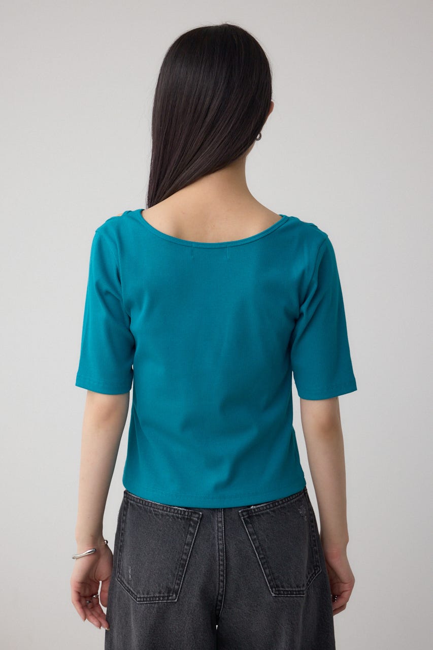 デザインネックショートTシャツ BLU FREE