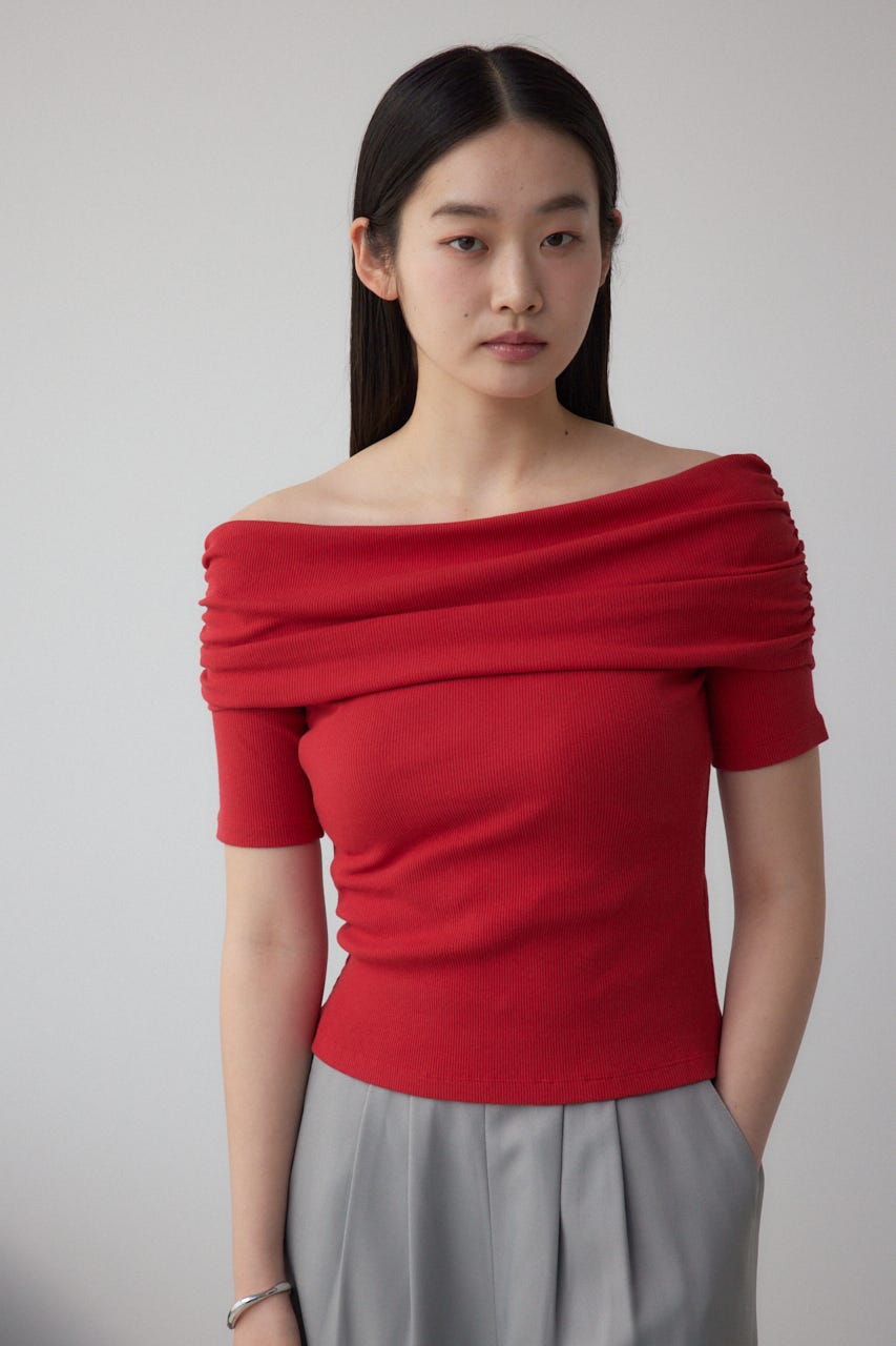 AZUL BY MOUSSY | オフショルダーリブトップス (Tシャツ・カットソー