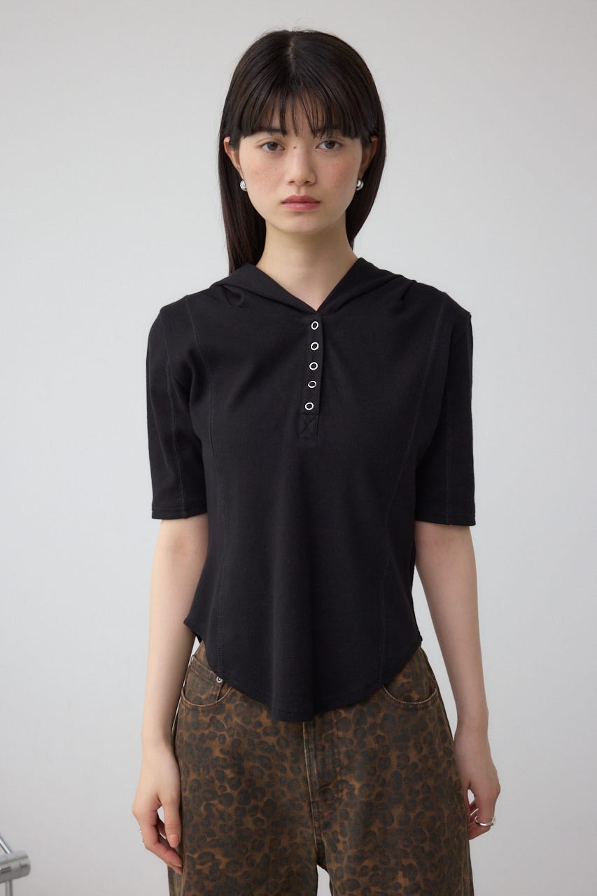AshleyP!24 様♡専用ページ AZUL BY MOUSSY | ヘンリーネックフーディーリブトップス (T