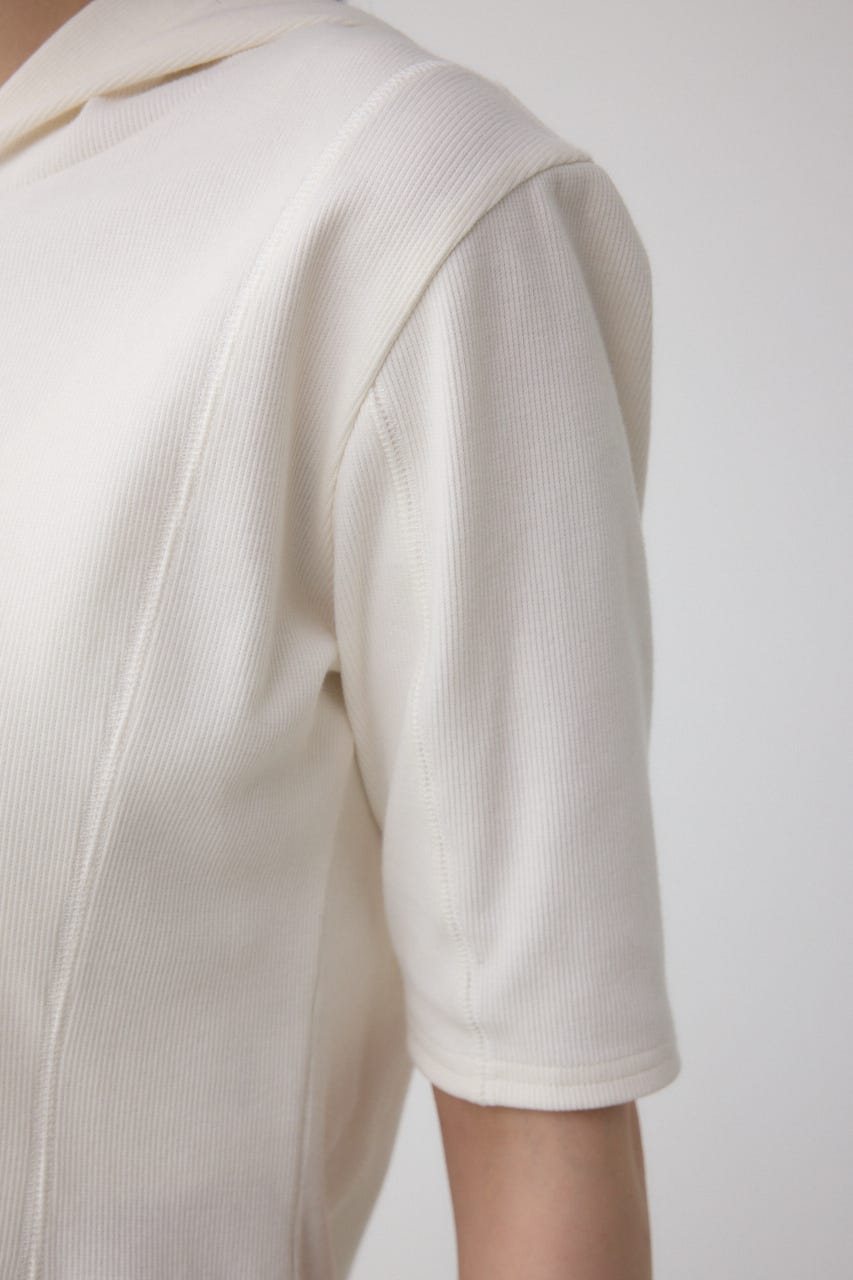 ヘンリーネックフーディーリブトップス IVOY FREE