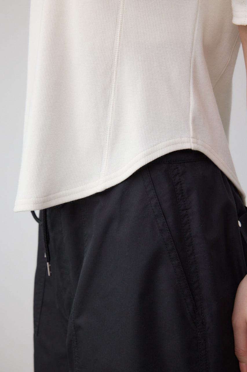 ヘンリーネックフーディーリブトップス IVOY FREE