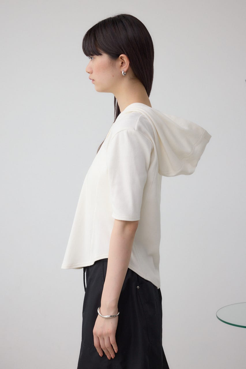 ヘンリーネックフーディーリブトップス IVOY FREE