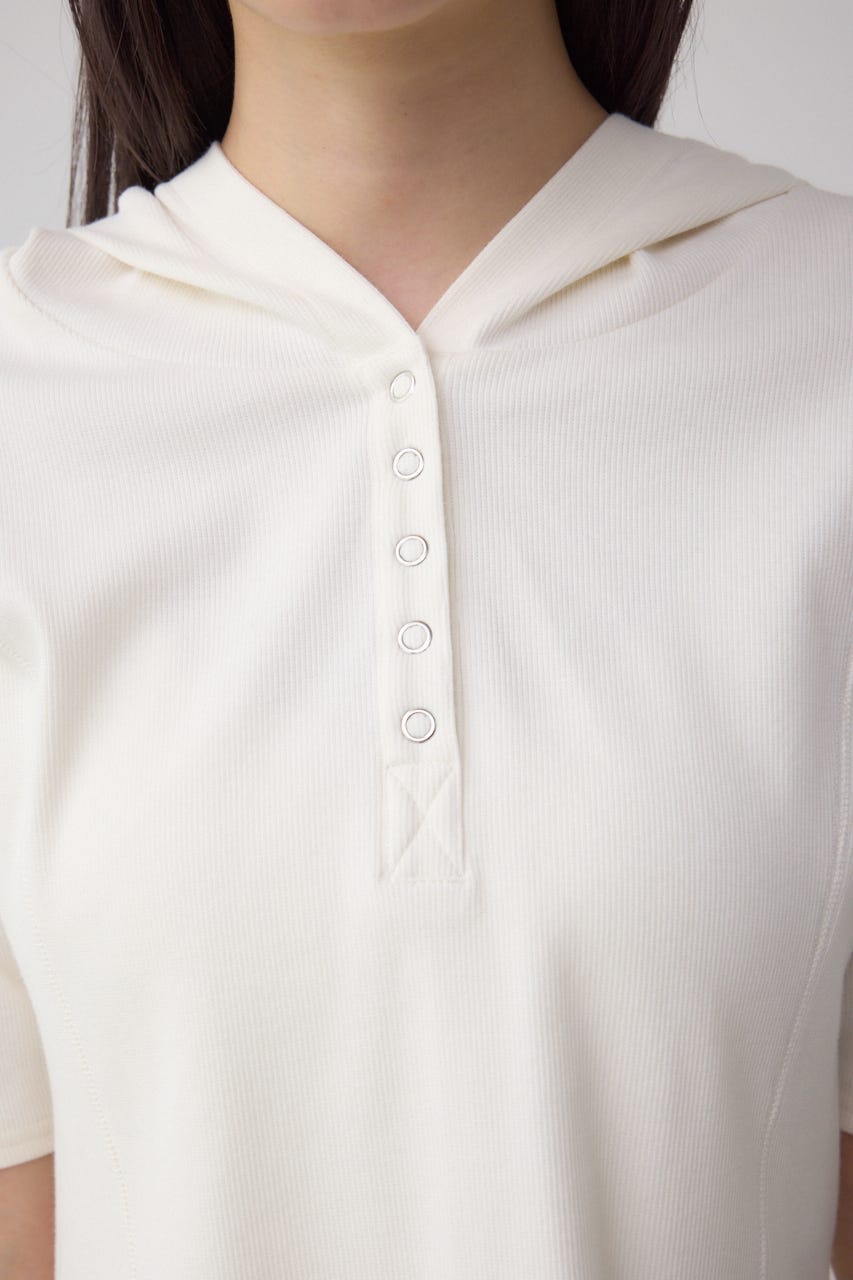 AZUL BY MOUSSY | ヘンリーネックフーディーリブトップス (T