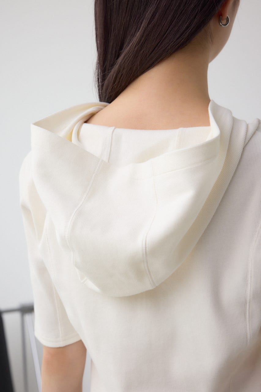 ヘンリーネックフーディーリブトップス IVOY FREE