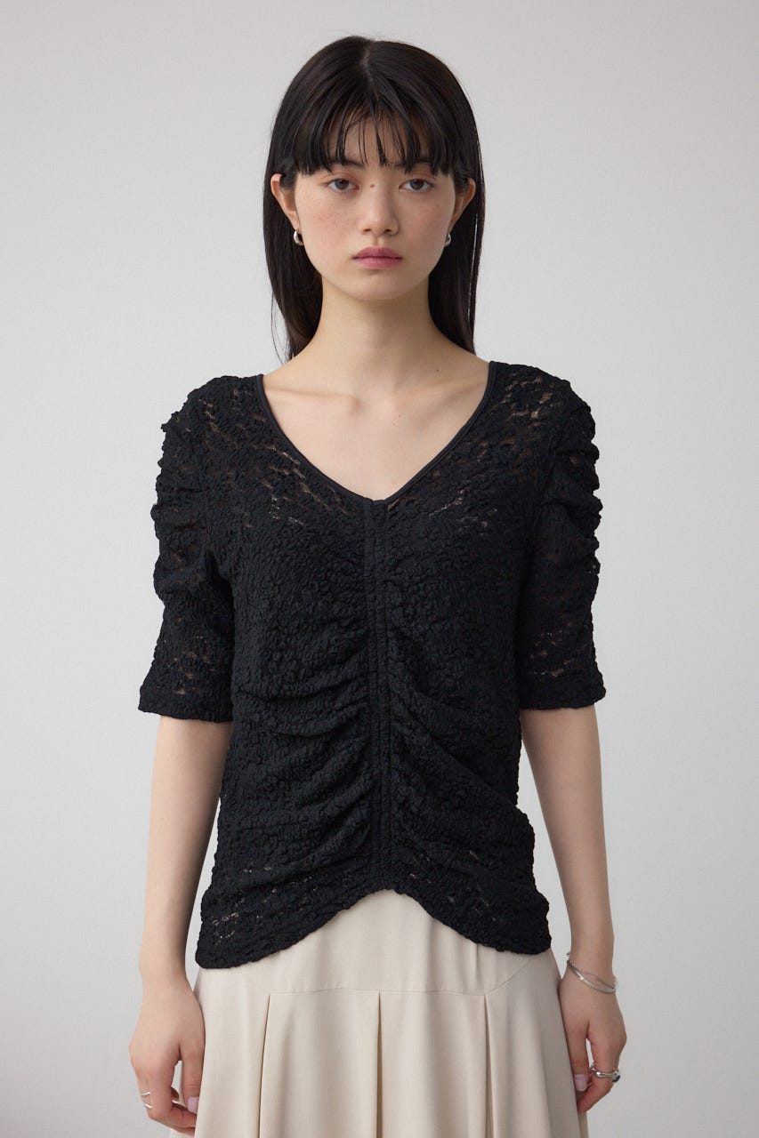 2WAYギャザーレーストップス BLK FREE