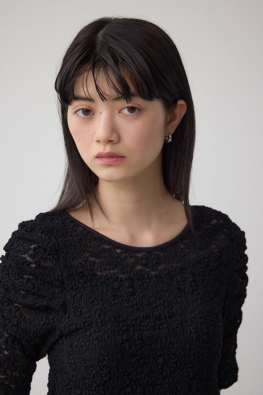 2WAYギャザーレーストップス BLK FREE