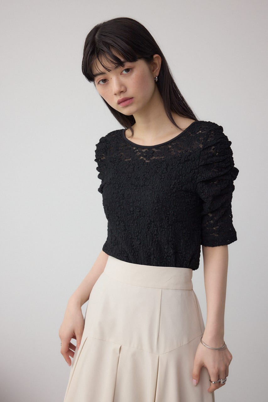 2WAYギャザーレーストップス BLK FREE