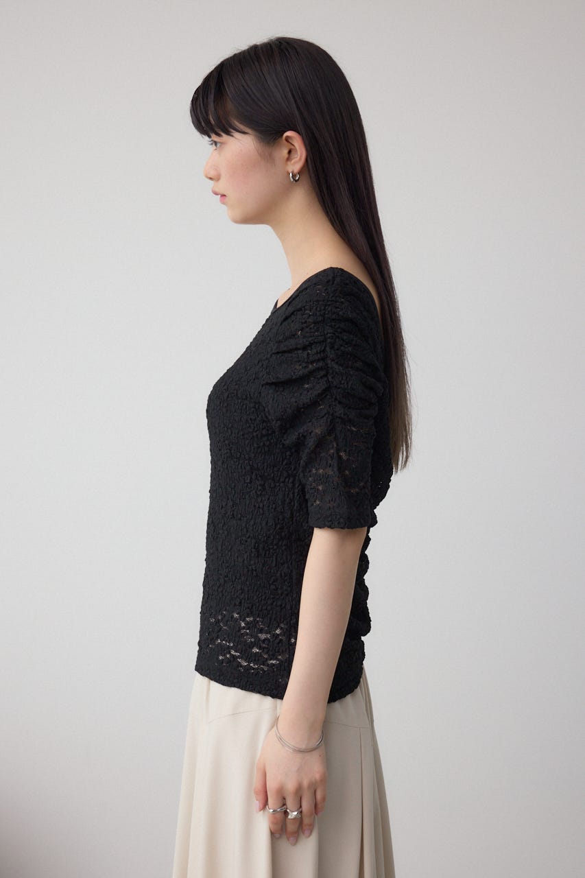 2WAYギャザーレーストップス BLK FREE