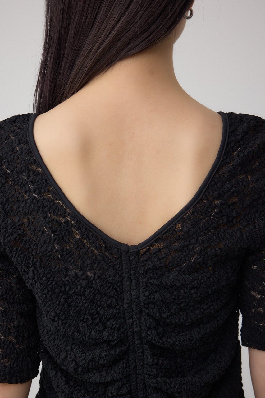 2WAYギャザーレーストップス BLK FREE
