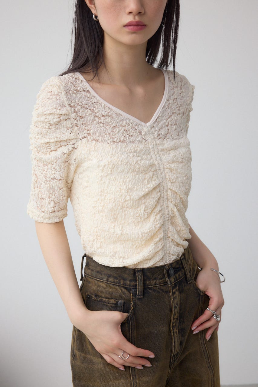 2WAYギャザーレーストップス WHT FREE