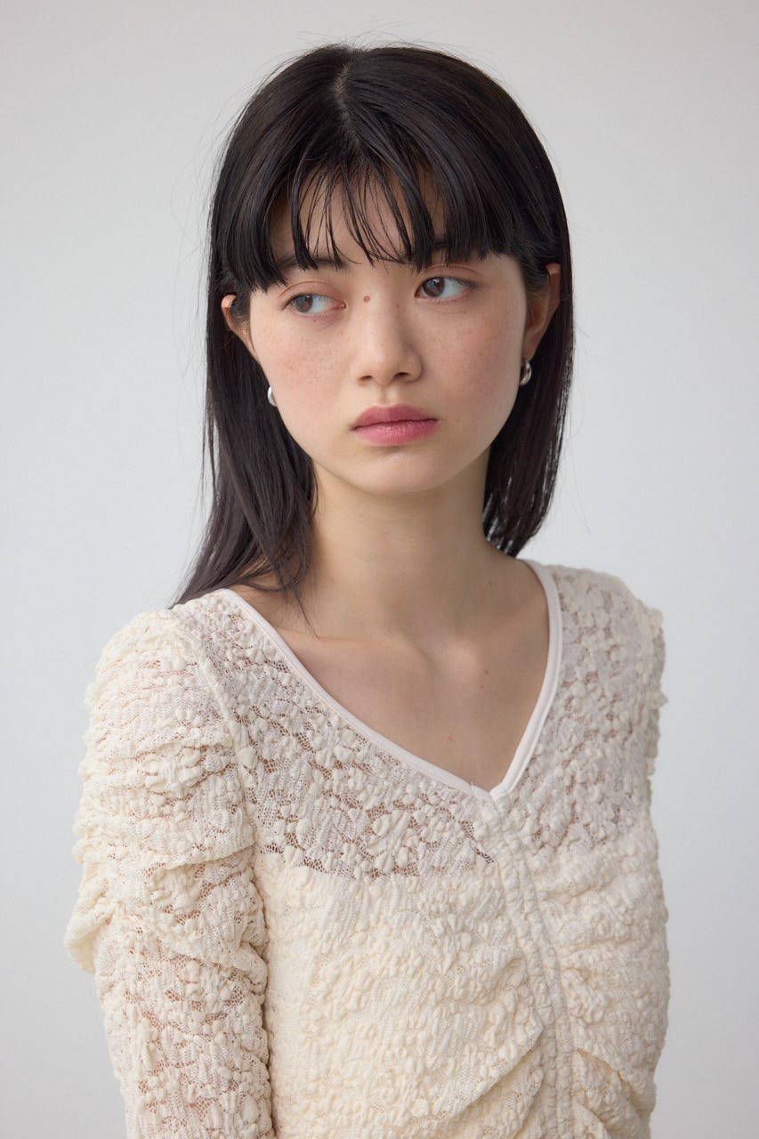 2WAYギャザーレーストップス WHT FREE